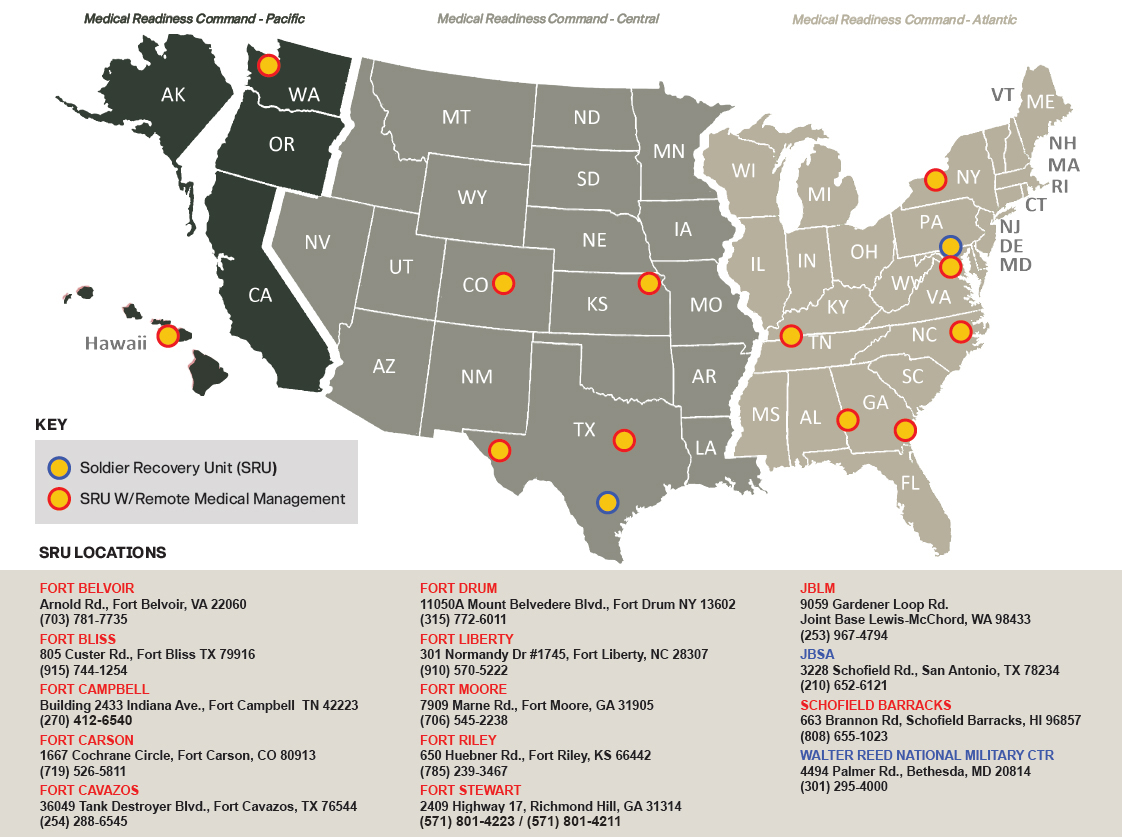 Soldier Recovery Unit (SRU) Map
